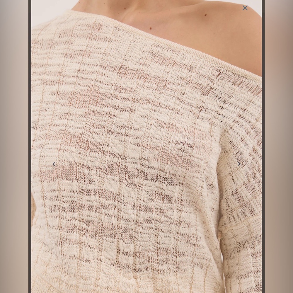 NWT DISSH Cia Natural Long Sleeve Knit Top - M - Picture 4 of 7